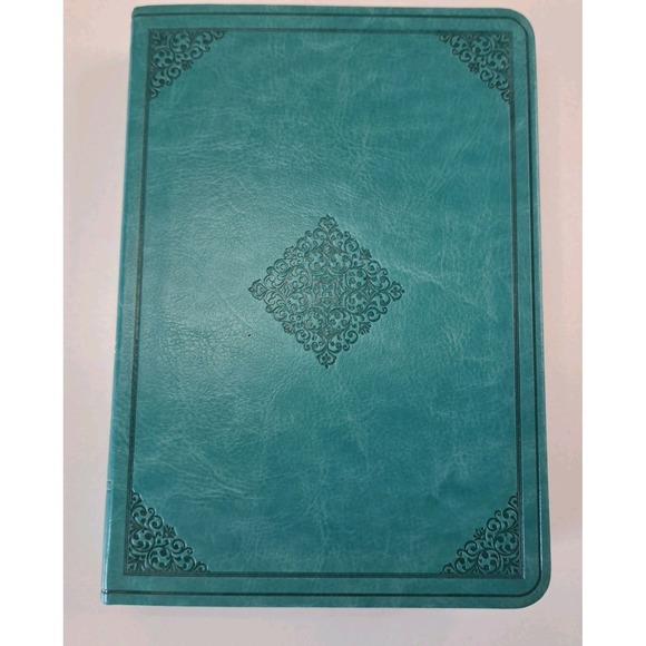 ESV Value Large Print Compact Bible TruTone Teal Ornament Design NEW - Picture 3 of 10